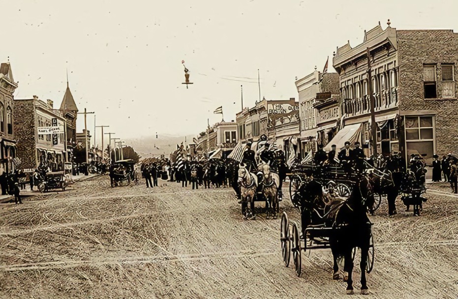 Downtown Montrose, Colorado development circa 1882