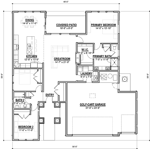Cascade Floor Plan Spruce Point Patio Homes